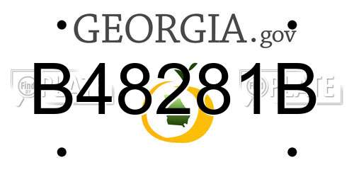 B48281B Georgia License Plate
