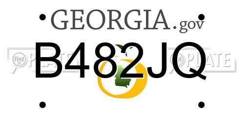 B482JQ Georgia License Plate