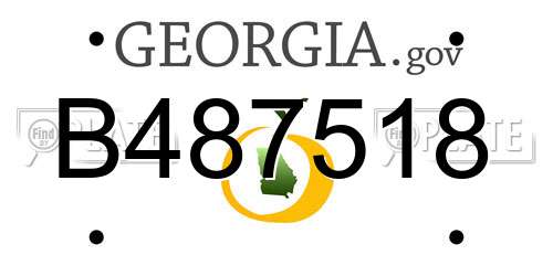 B487518 Georgia License Plate
