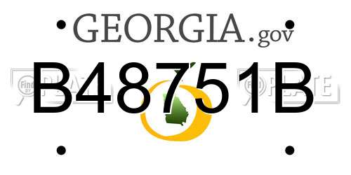 B48751B Georgia License Plate