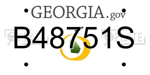 B48751S Georgia License Plate