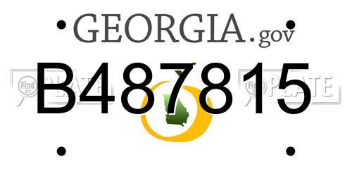 B487815 Georgia License Plate