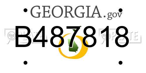 B487818 Georgia License Plate