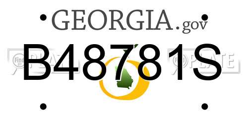 B48781S Georgia License Plate