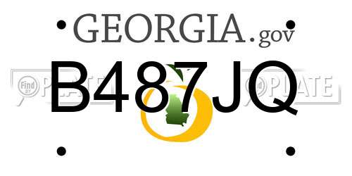 B487JQ Georgia License Plate