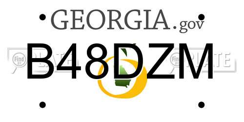 B48DZM Georgia License Plate