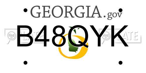 B48QYK Georgia License Plate