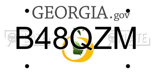 B48QZM Georgia License Plate