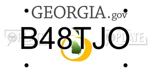B48TJO Georgia License Plate