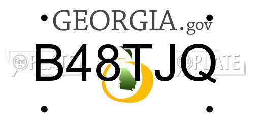 B48TJQ Georgia License Plate