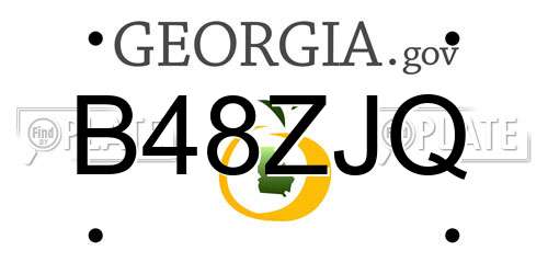 B48ZJQ Georgia License Plate