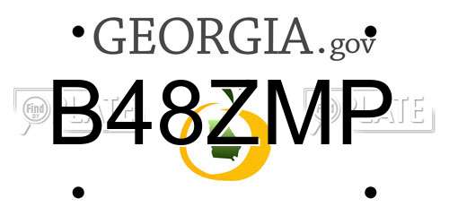 B48ZMP Georgia License Plate