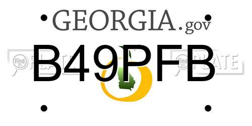 B49PFB Georgia License Plate
