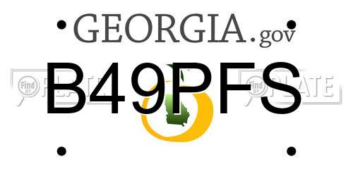 B49PFS Georgia License Plate