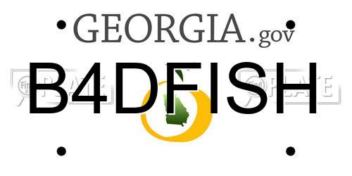 B4DFISH Georgia License Plate