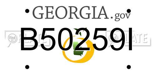 B50259I Georgia License Plate