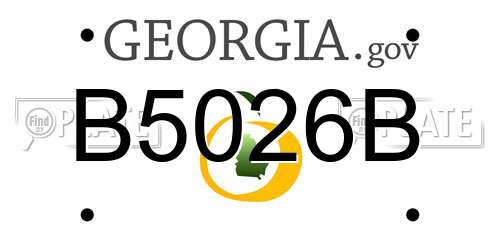 B5026B Georgia License Plate
