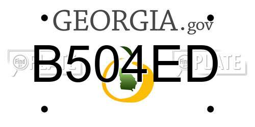 B504ED Georgia License Plate