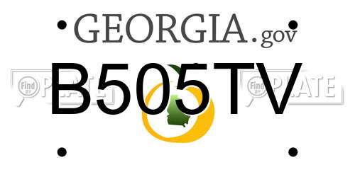 B505TV Georgia License Plate