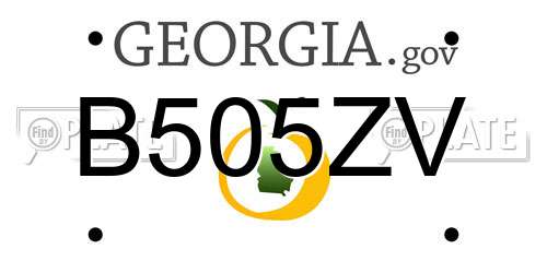 B505ZV Georgia License Plate