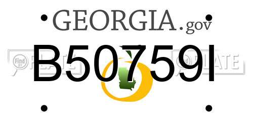 B50759I Georgia License Plate