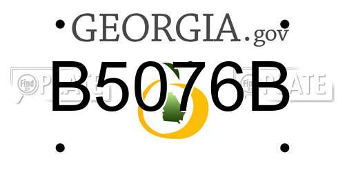 B5076B Georgia License Plate