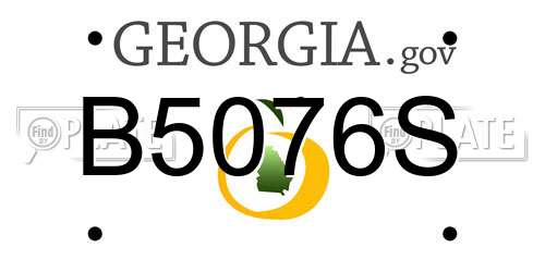 B5076S Georgia License Plate