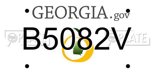 B5082V Georgia License Plate