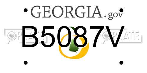 B5087V Georgia License Plate