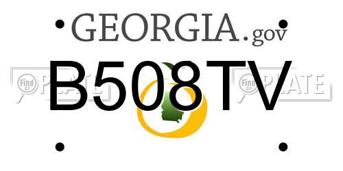 B508TV Georgia License Plate