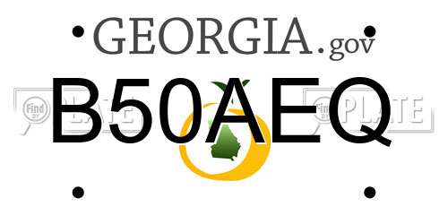 B50AEQ Georgia License Plate