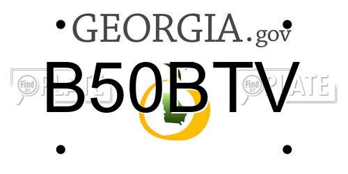 B50BTV Georgia License Plate