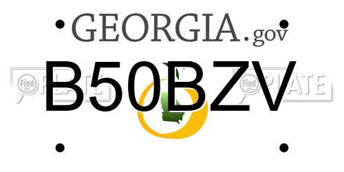 B50BZV Georgia License Plate