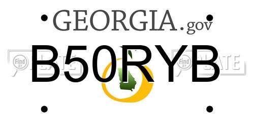 B50RYB Georgia License Plate