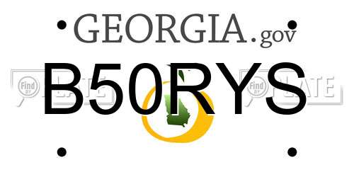B50RYS Georgia License Plate
