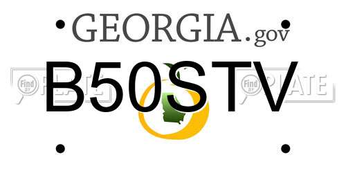 B50STV Georgia License Plate