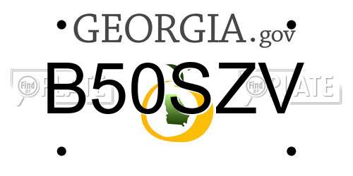 B50SZV Georgia License Plate