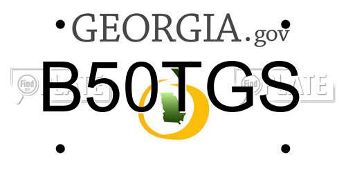 B50TGS Georgia License Plate