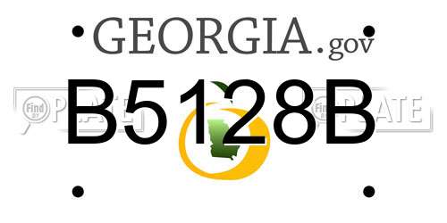 B5128B Georgia License Plate