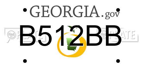 B512BB Georgia License Plate