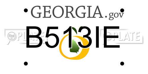 B513IE Georgia License Plate