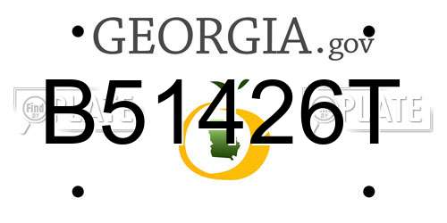 B51426T Georgia License Plate