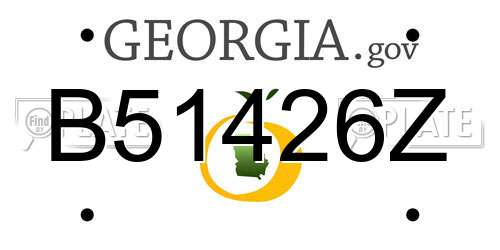 B51426Z Georgia License Plate