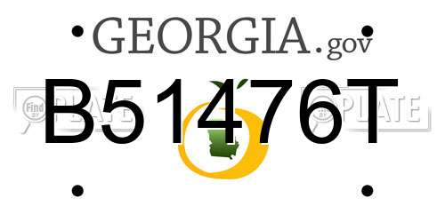 B51476T Georgia License Plate