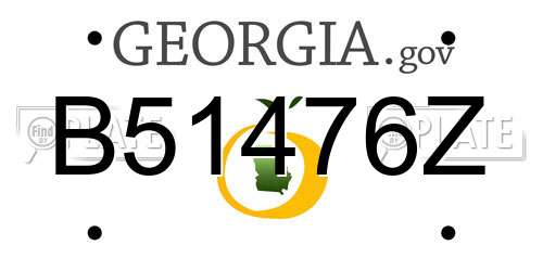 B51476Z Georgia License Plate