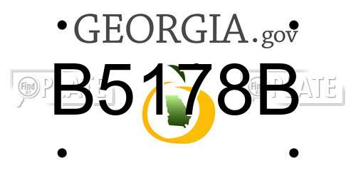 B5178B Georgia License Plate