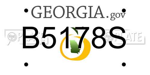 B5178S Georgia License Plate