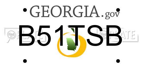 B51TSB Georgia License Plate
