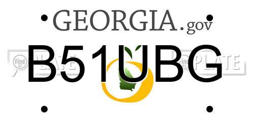 B51UBG Georgia License Plate