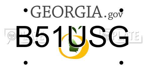 B51USG Georgia License Plate